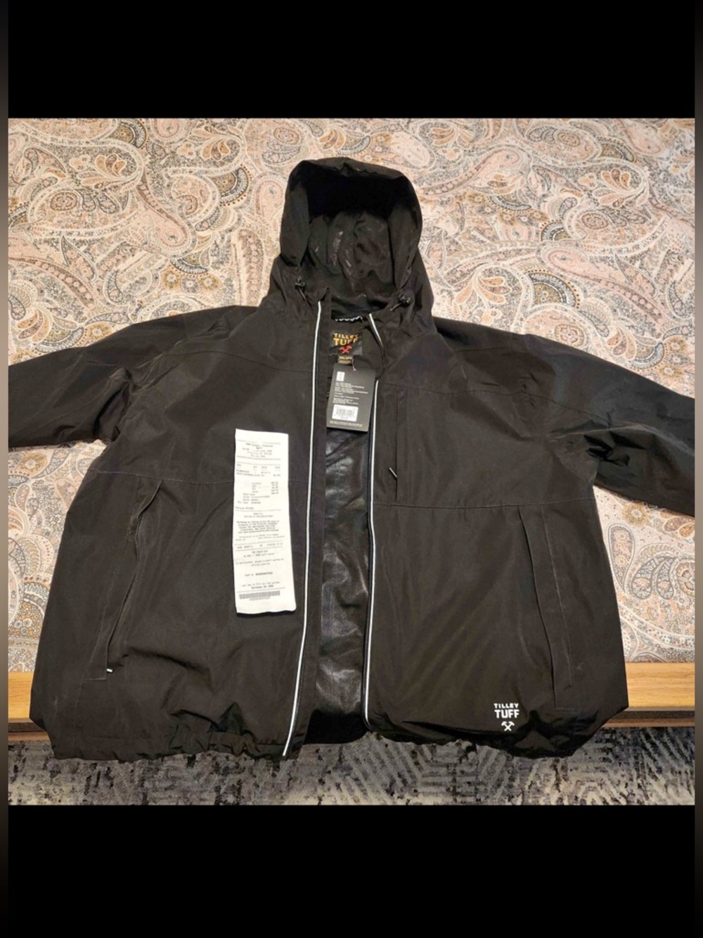 Tuff Tilley Black Windbreaker Jacket with Hood